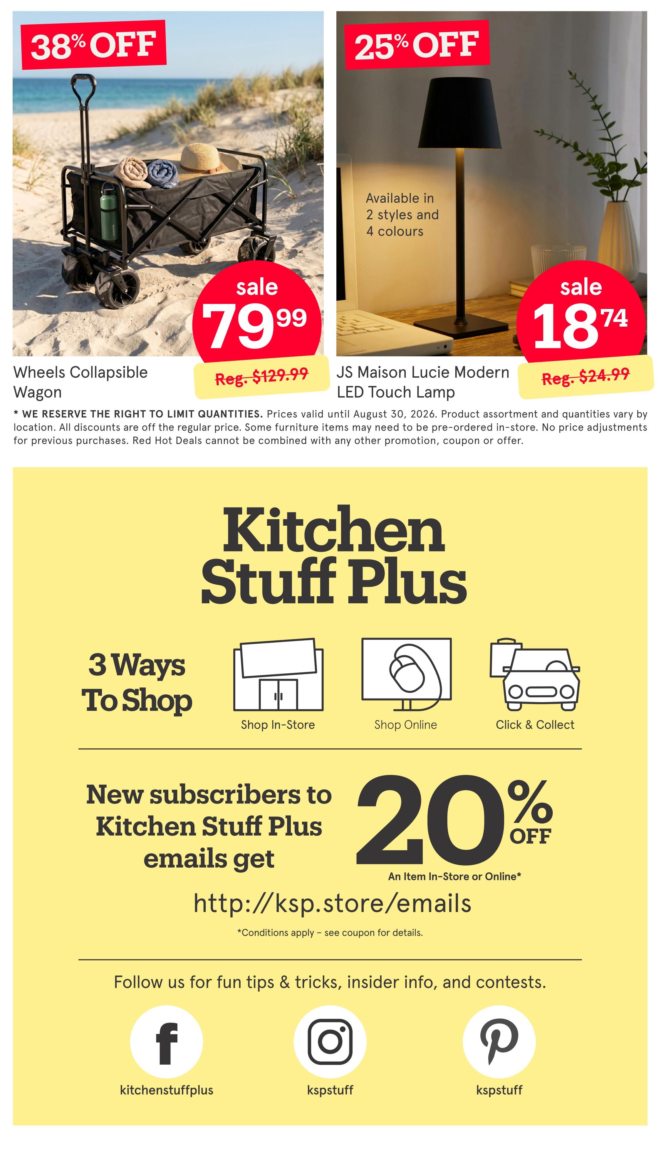 Kitchen Stuff Plus Red Hot Deals Flyer August 24 to 30