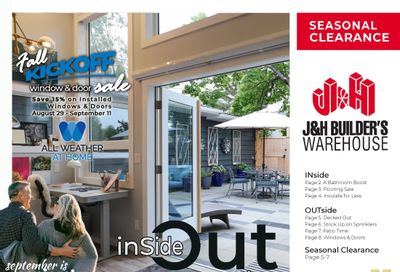 J&H Builder's Warehouse Flyer August 24 to September 19
