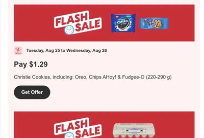 Shoppers Drug Mart: Two hot offers $2.99 eggs, $1.29 Christie cookies YMMV Tuesday August 25&26
