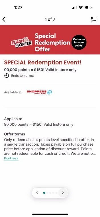 Shoppers Drug Mart: SDM - special redemption event 150$ off for 90k points