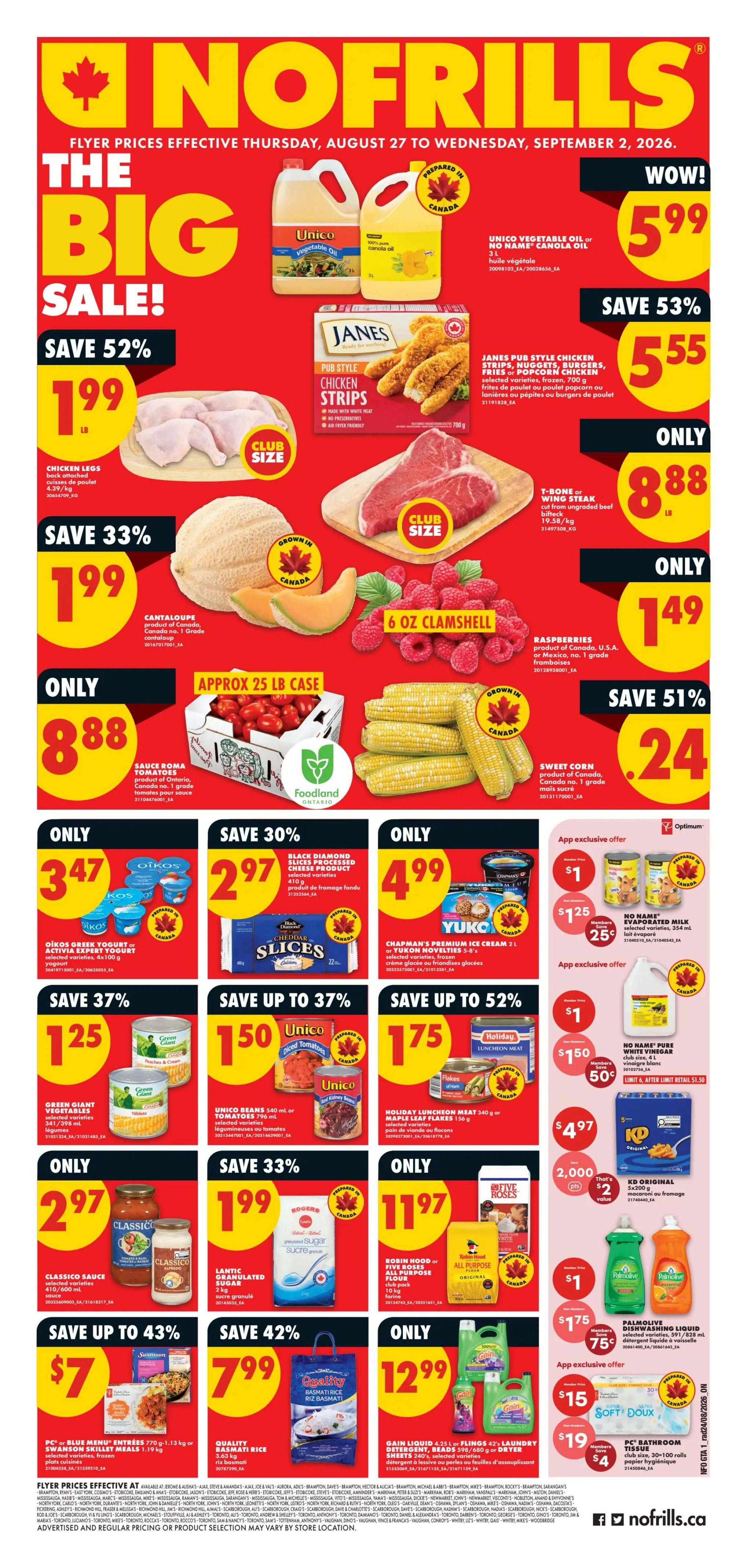 No Frills (GTA) Flyer August 27 to September 2