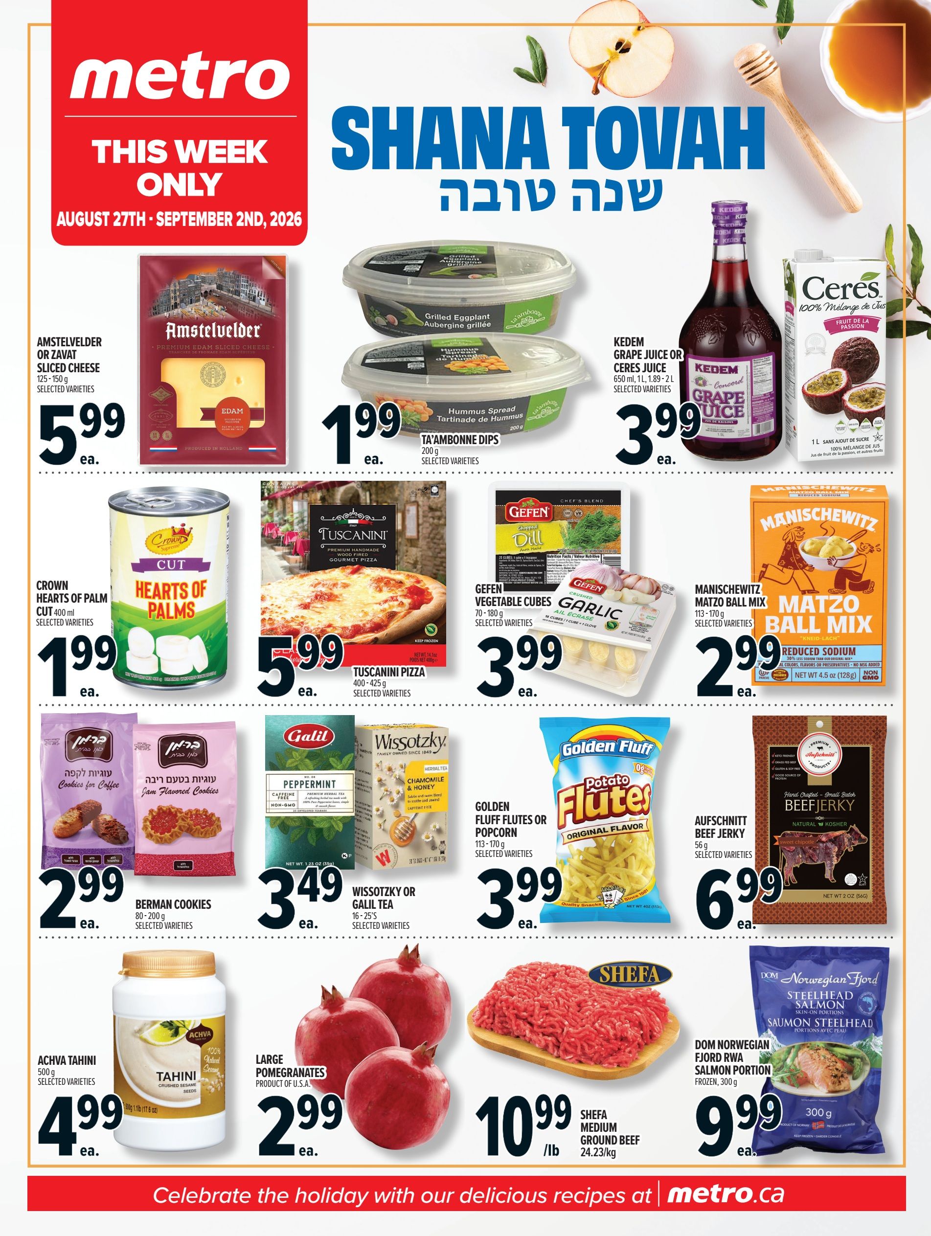Metro (ON) Rosh Hashanah Flyer August 27 to September 2