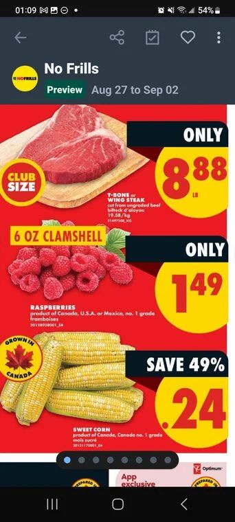 Nofrills: ON: Canadian Sweet Corn $0.24 each Nofrills: ON: Canadian Sweet Corn $0.24 each