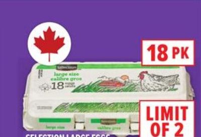 Metro: Selection Large Eggs 18 pack $3.99/$4.99 + 125 points (August 27 - September 2) YMMV