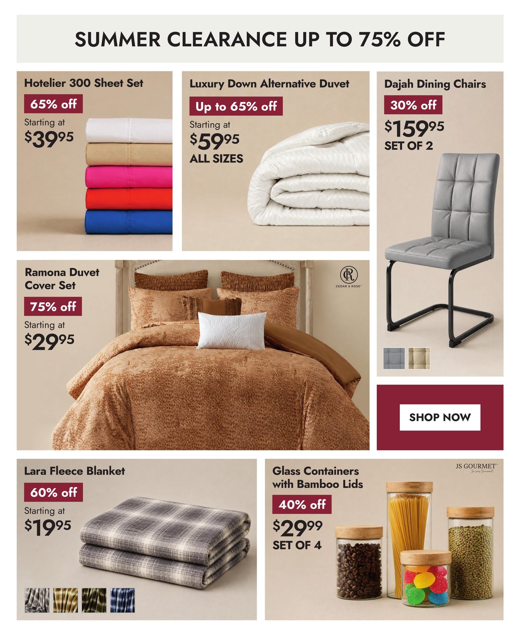 Linen Chest Flyer August 26 to September 20