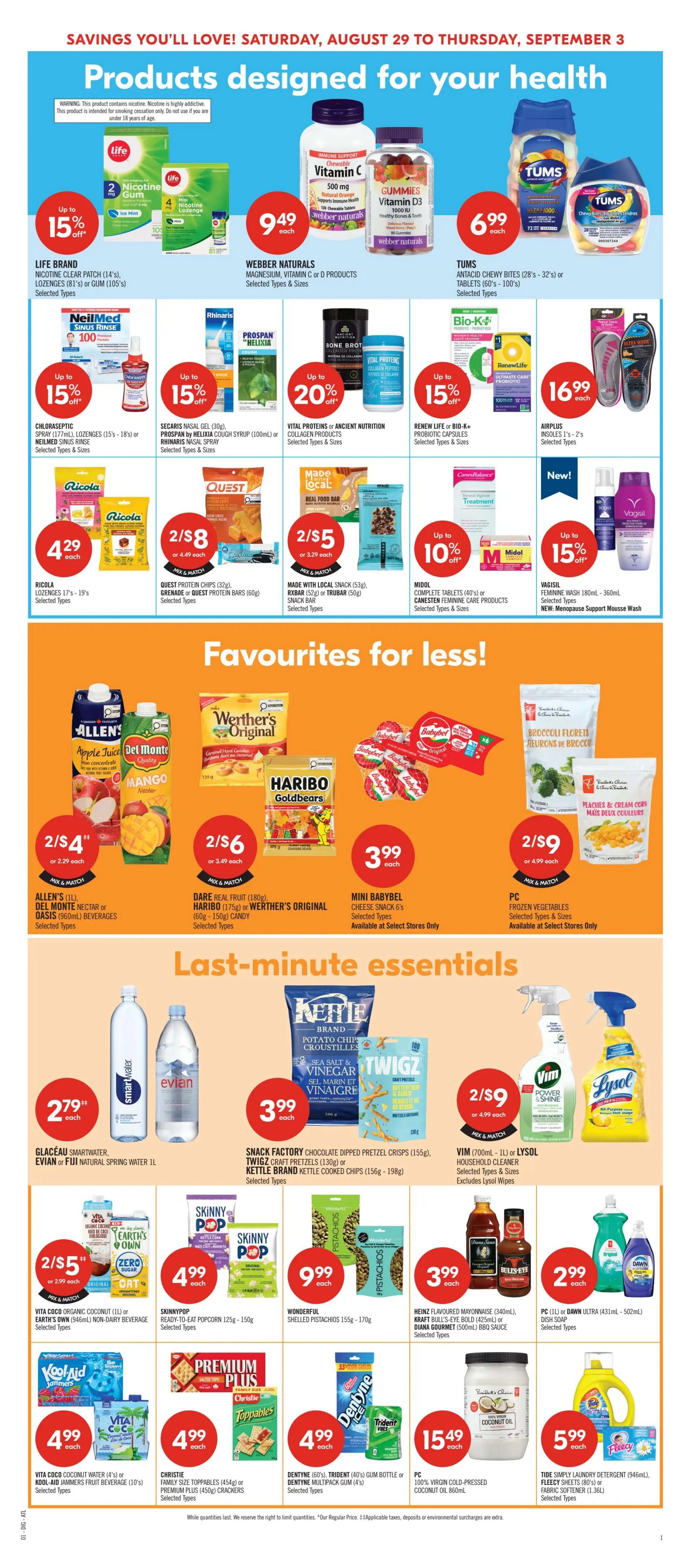 Shoppers Drug Mart (Atlantic) Flyer August 29 to September 3