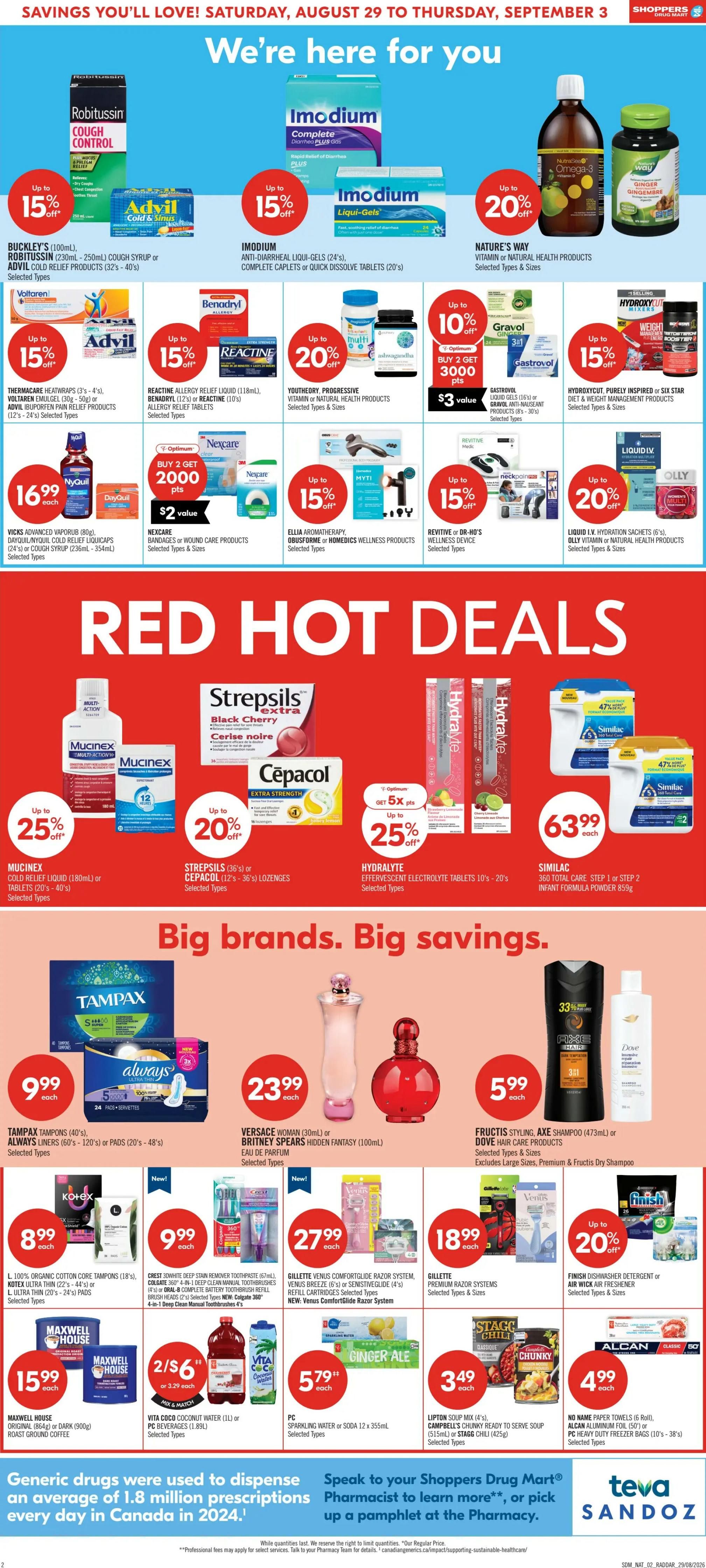 Shoppers Drug Mart (West) Flyer August 29 to September 3