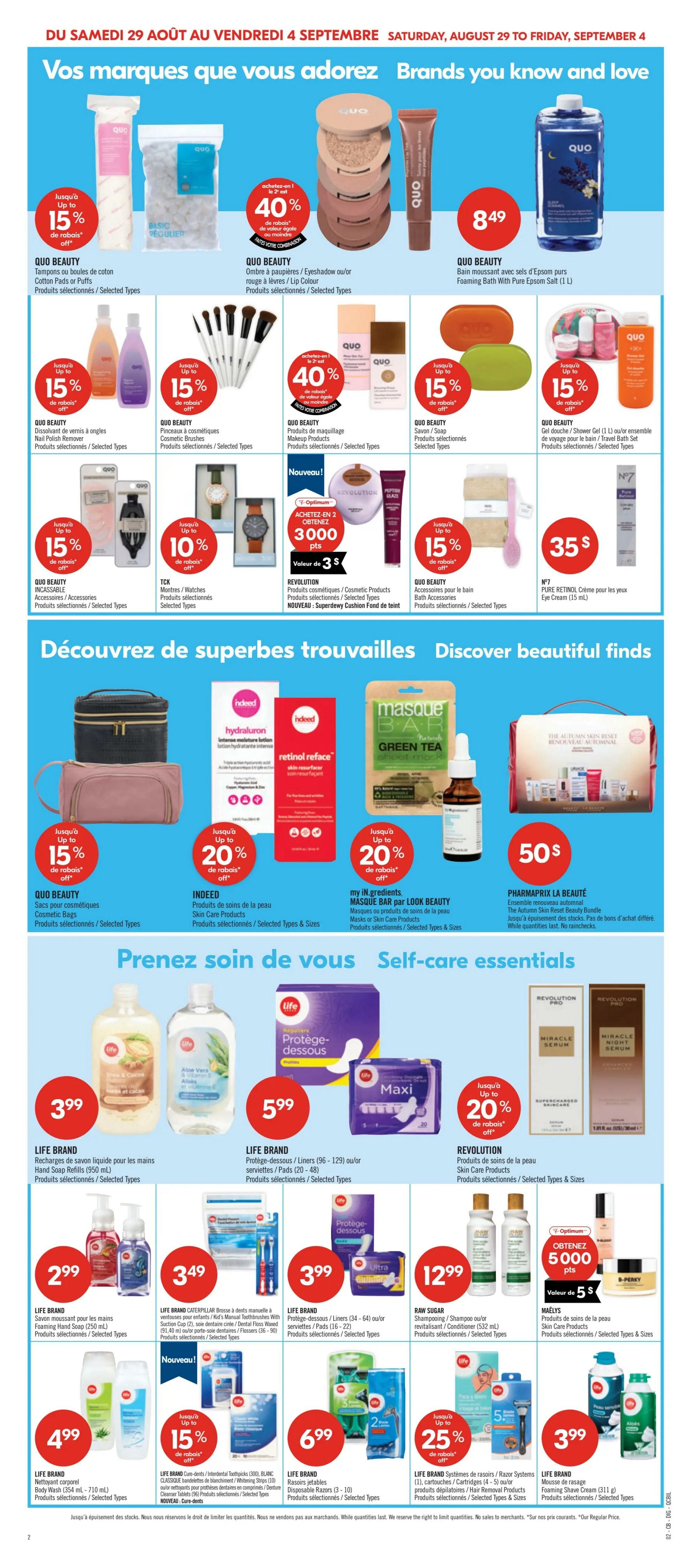 Pharmaprix Flyer August 29 to September 3