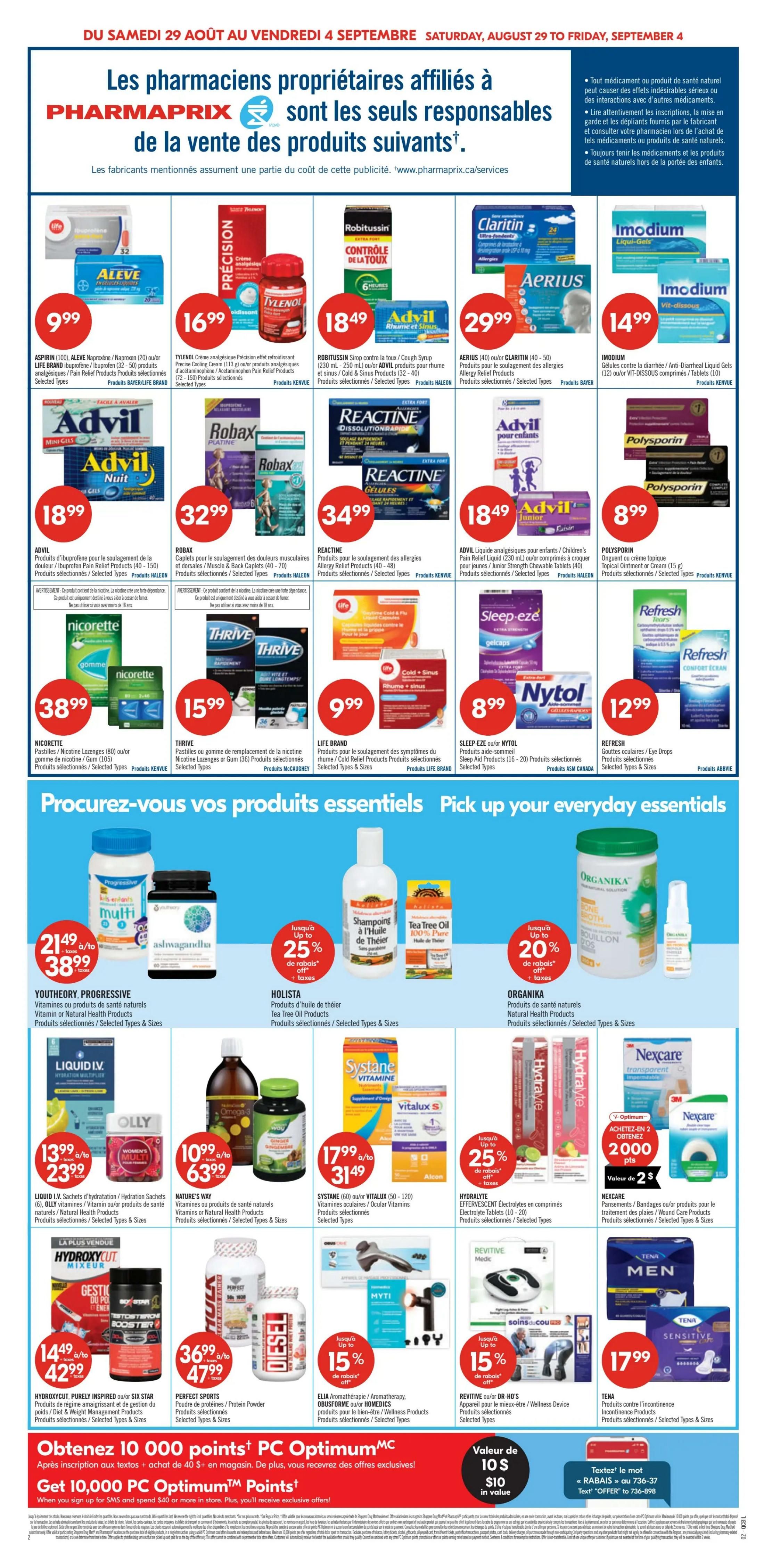 Pharmaprix Flyer August 29 to September 3