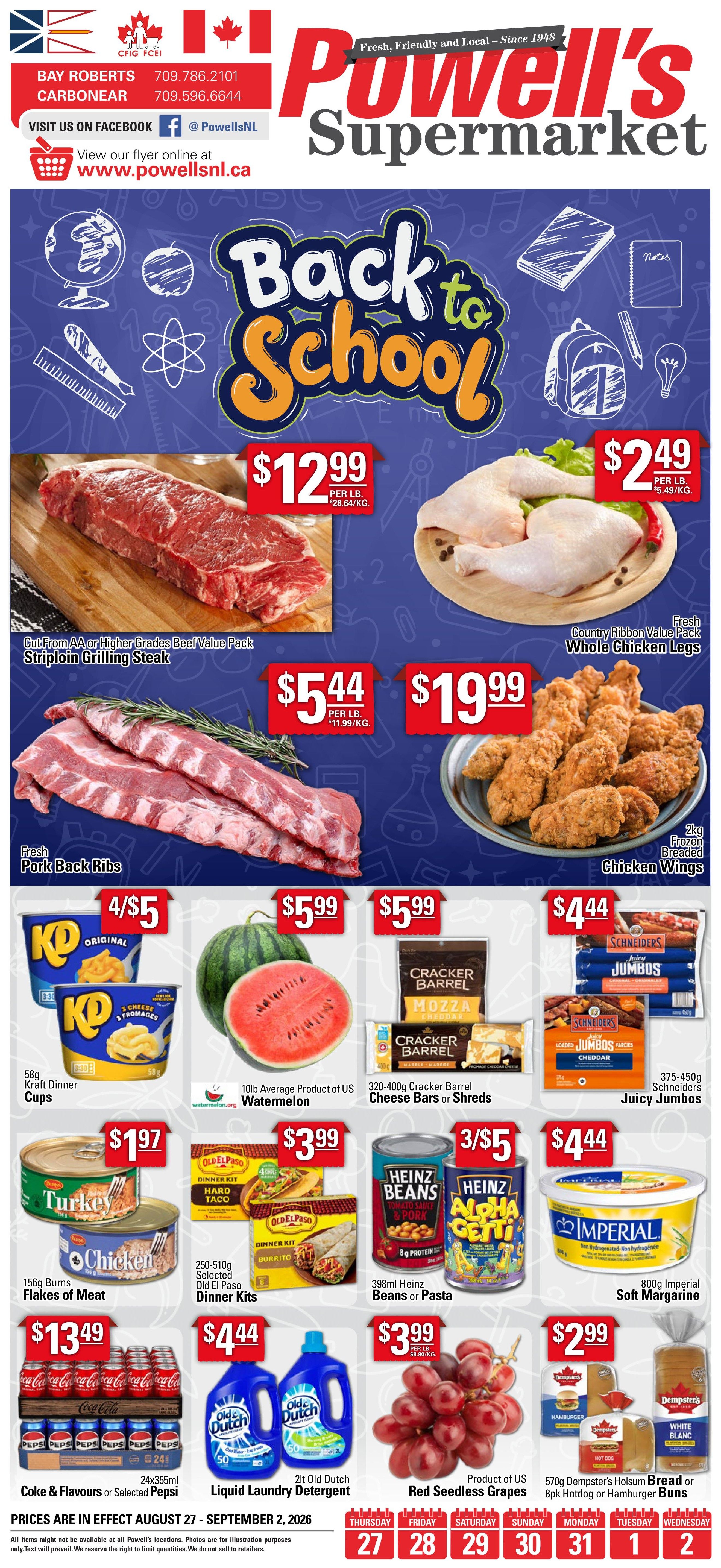 Powell's Supermarket Flyer August 27 to September 2