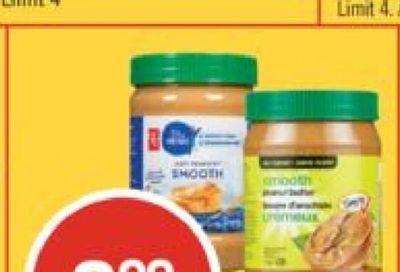 Shoppers Drug Mart: No name peanut butter 1kg $3.99, 1,500 pts back 8/29 and 30