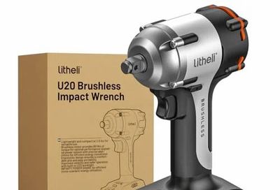 Amazon.ca: Litheli 20V Brushless Impact Wrench 1/2 inch, Max 332Ft-lbs, Tool Only, $20