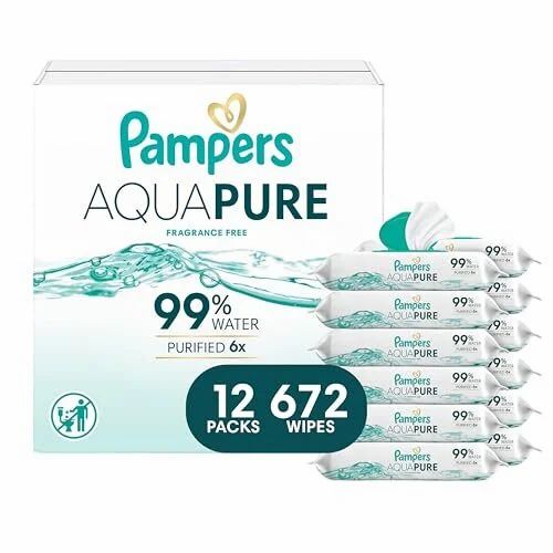 Amazon.ca: Pampers Aqua Pure Baby Wipes, 99% Water, Fragrance Free, 672 Baby Wipes Total (12 pack); Coupon price $24.97/ S/S $23.47
