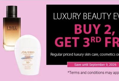 London Drugs: LUXURY BEAUTY EVENT BUY 2, GET 3RD FREE
