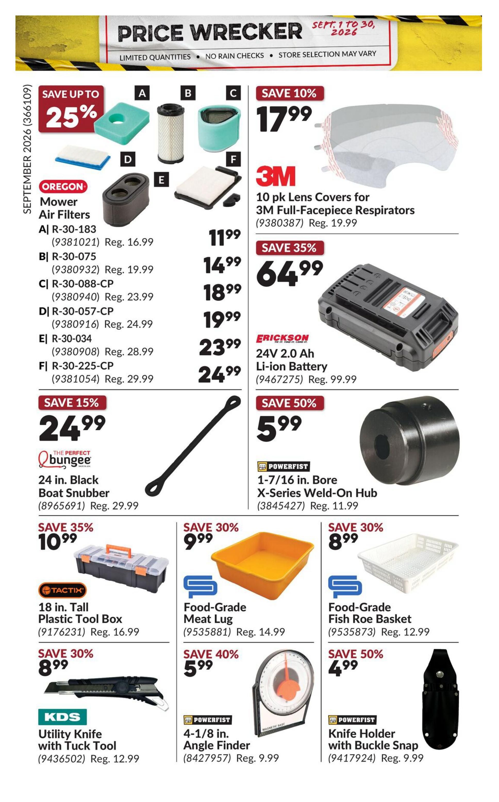 Princess Auto Price Wrecker Flyer September 1 to 30