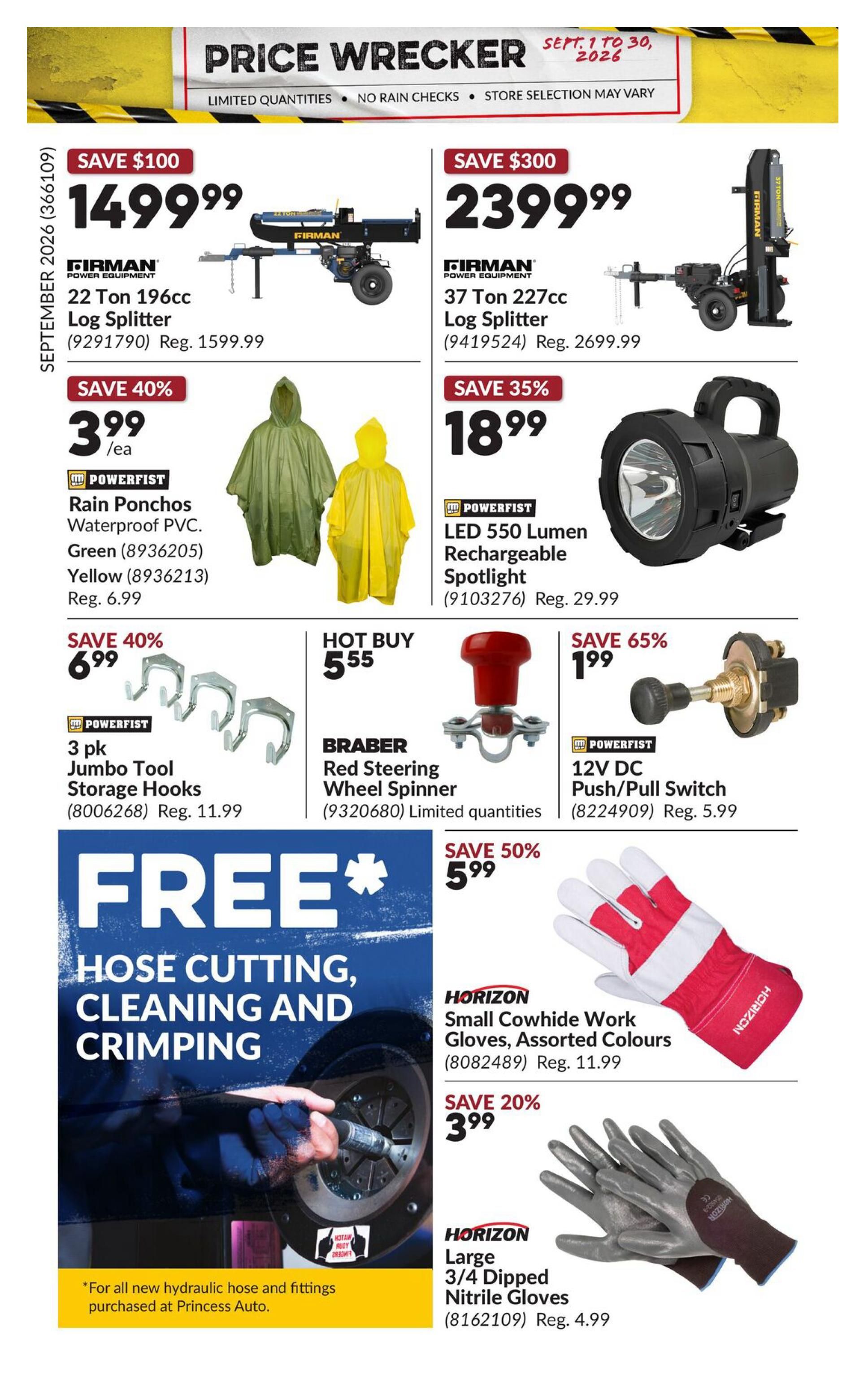 Princess Auto Price Wrecker Flyer September 1 to 30