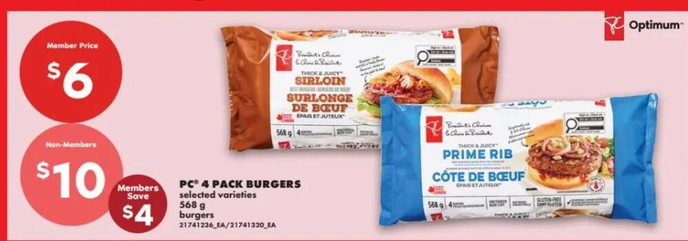 Loblaws: PC 4 Pack Burgers $6.00 for PCO Members (Sept. 3 - 9) Loblaws: PC 4 Pack Burgers $6.00 for PCO Members (Sept. 3 - 9)