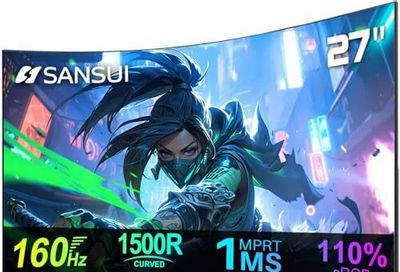 Amazon.ca: SANSUI Curved 27 Inch Gaming Monitor 160Hz 1Ms FHD 1080P Computer Screen, $149.99, was 169.99