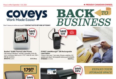 Covey Basics Flyer September 1 to 30