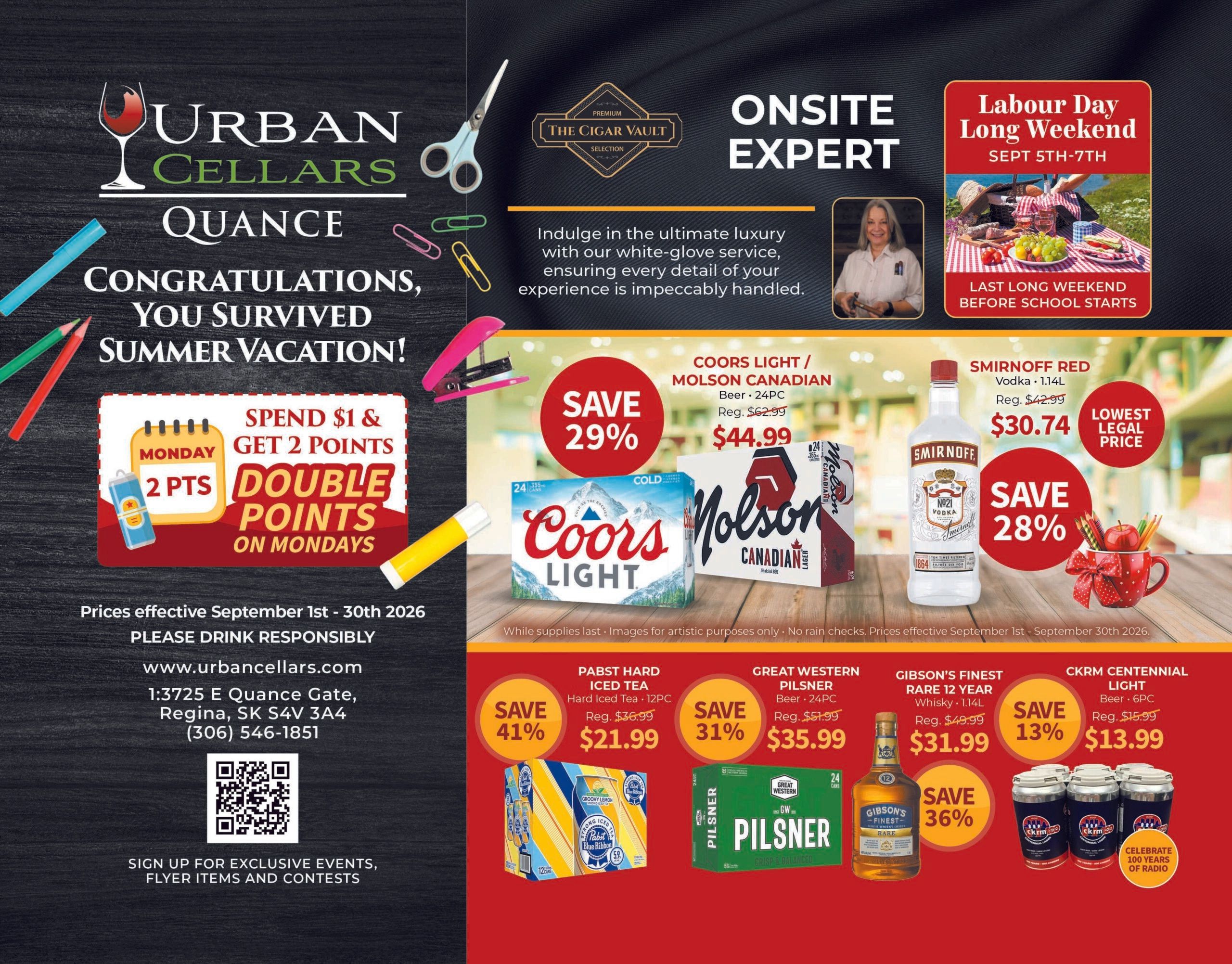 Urban Cellars Quance Monthly Flyer September 1 - 30, 2026