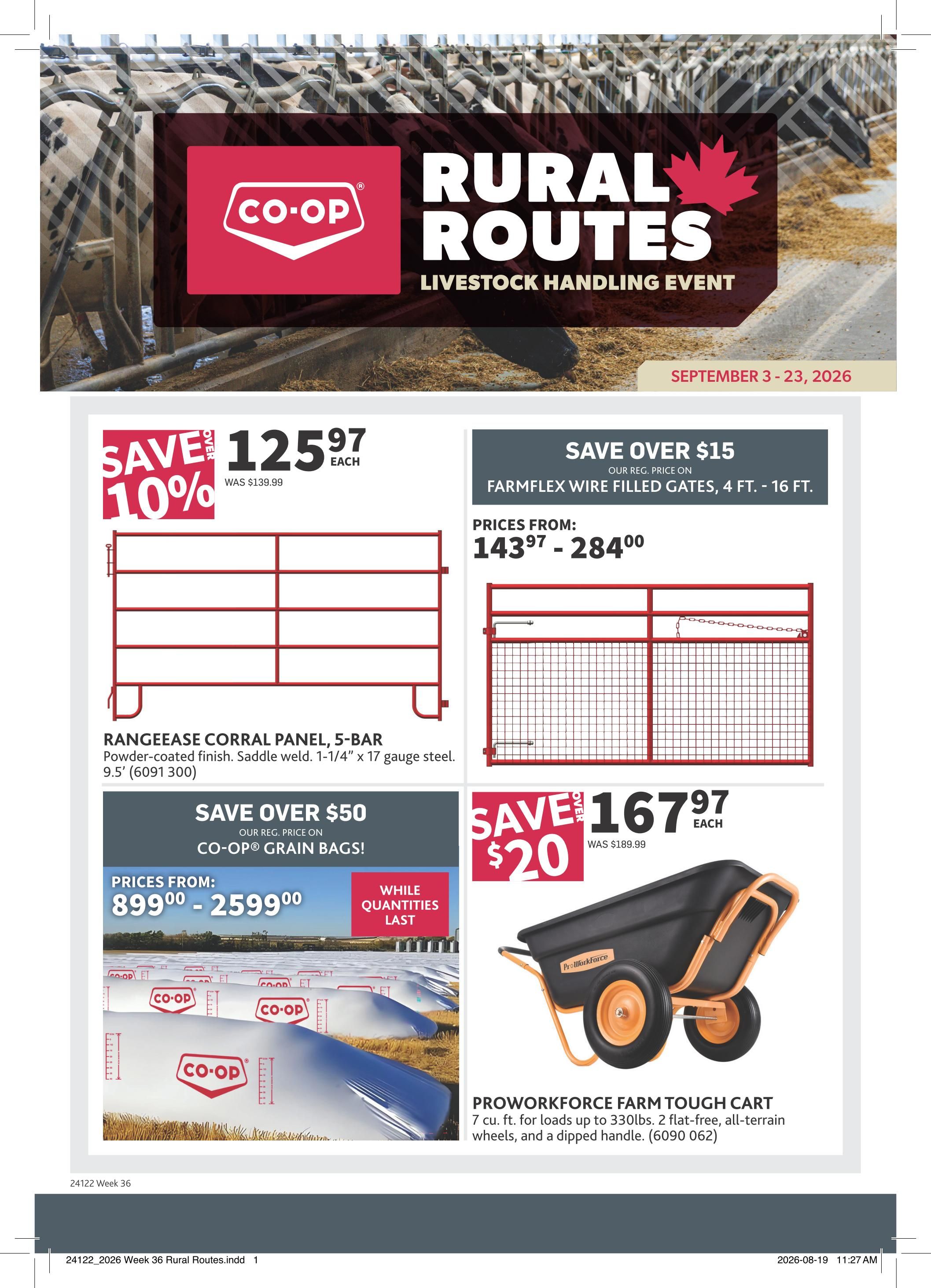Co-op (West) Rural Routes Flyer September 3 to 23