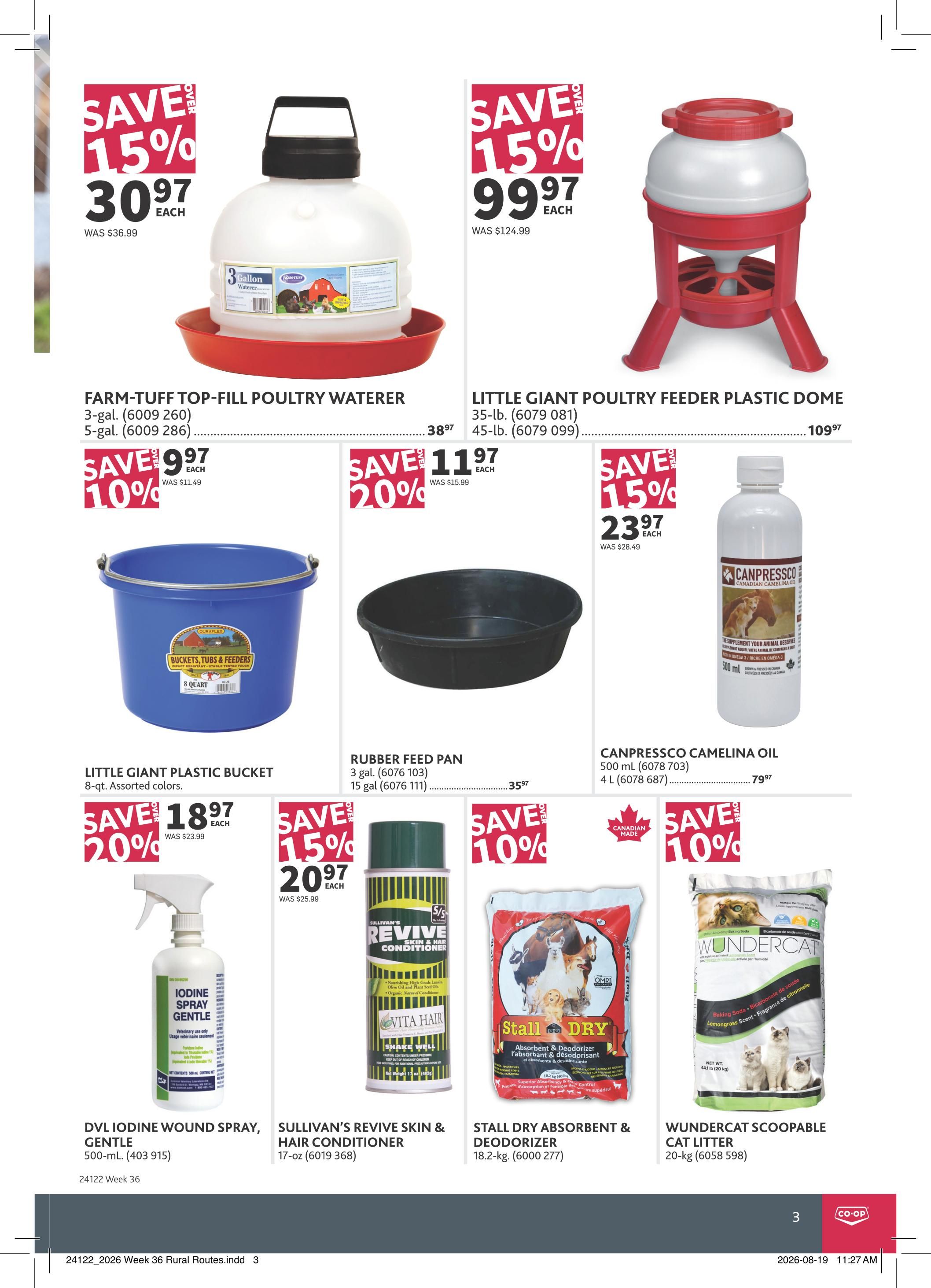 Co-op (West) Rural Routes Flyer September 3 to 23