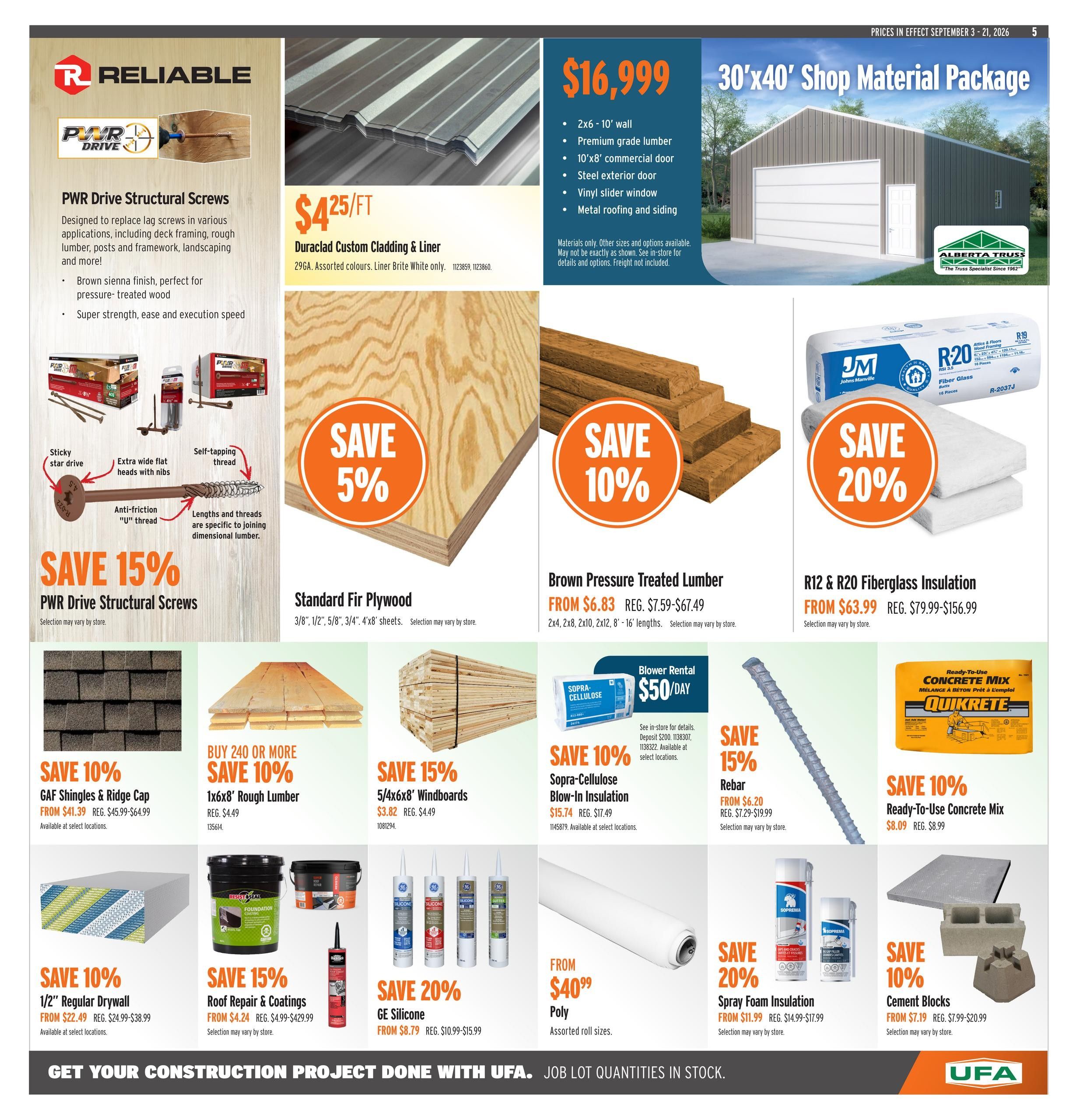UFA Co-operative Limited Flyer September 3 to 21