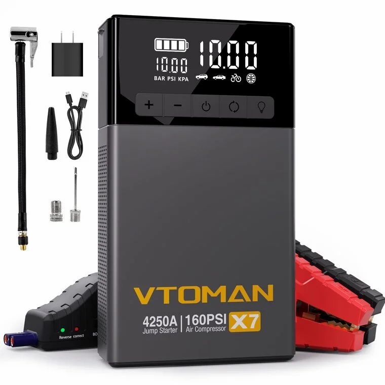 Walmart: VTOMAN X7 4250A Car Jump Starter with 160 PSI Air Compressor Walmart: VTOMAN X7 4250A Car Jump Starter with 160 PSI Air Compressor