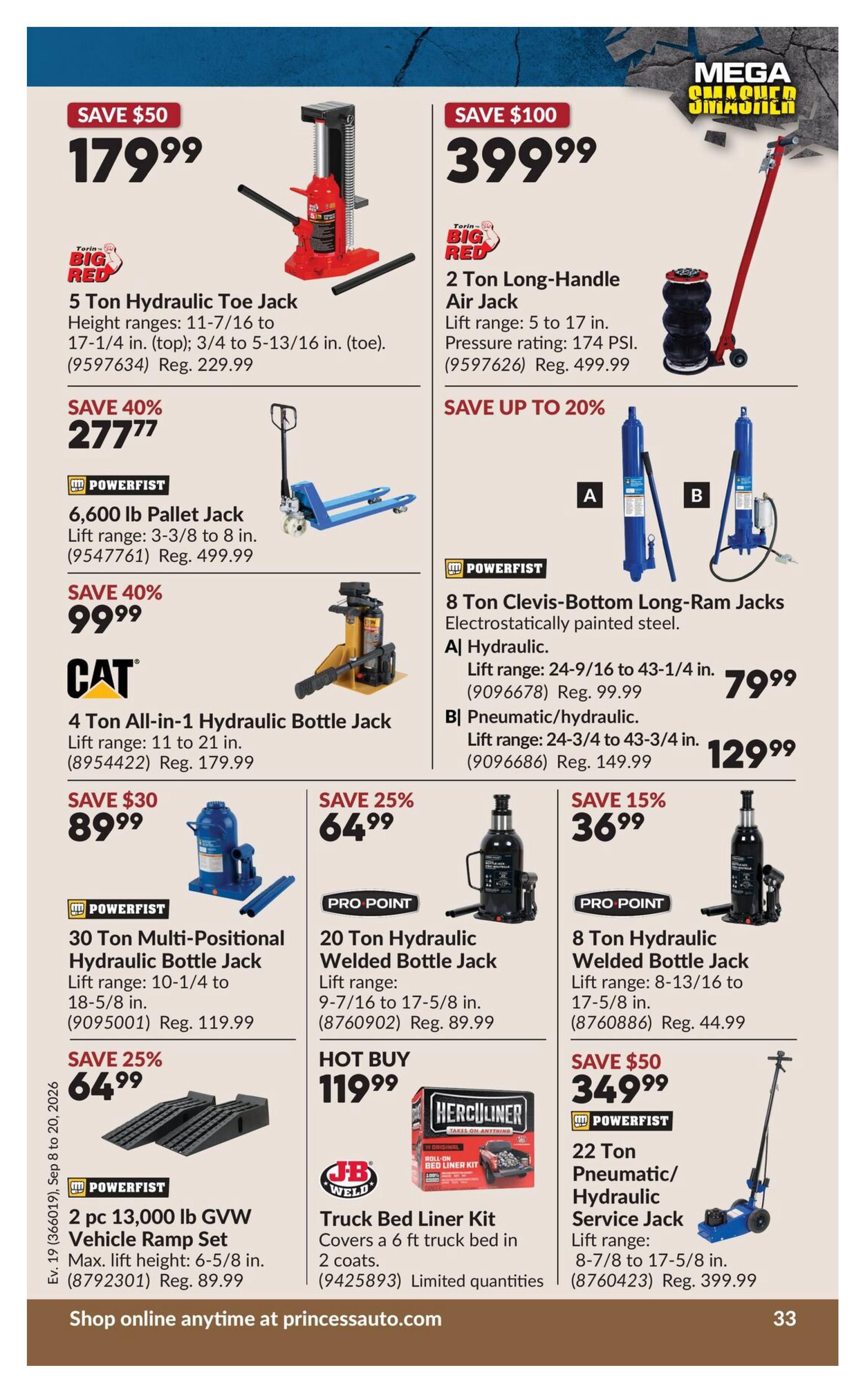 Princess Auto Flyer September 8 to 20