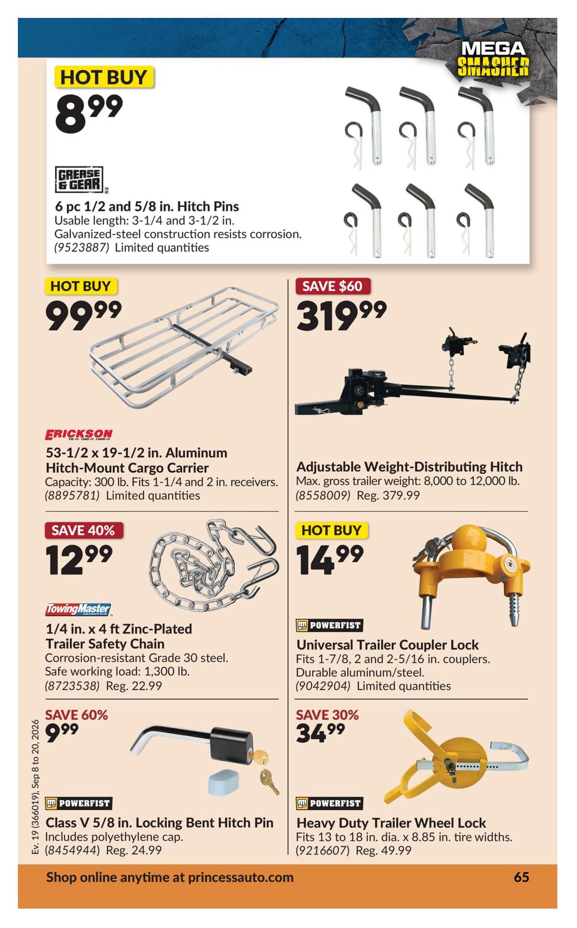 Princess Auto Flyer September 8 to 20