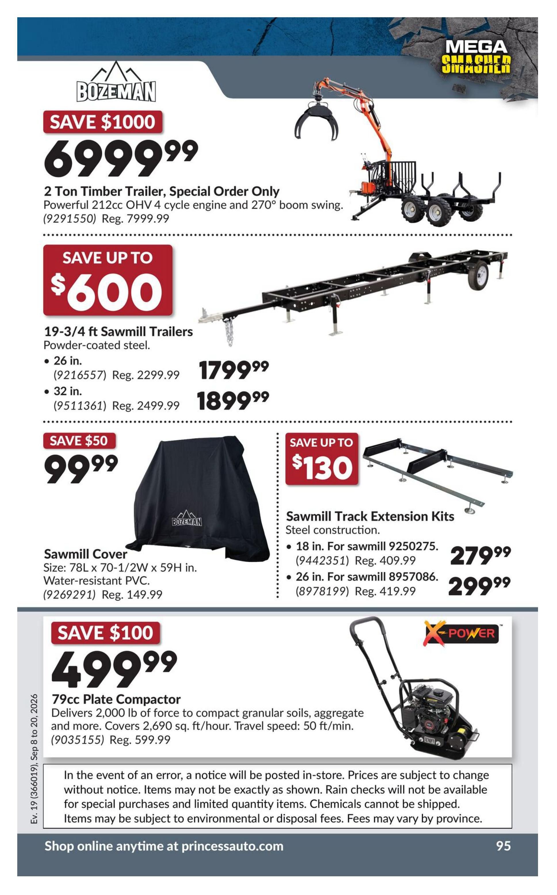 Princess Auto Flyer September 8 to 20