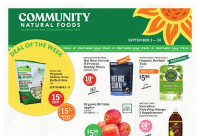 Community Natural Foods Flyer September 3 to 30