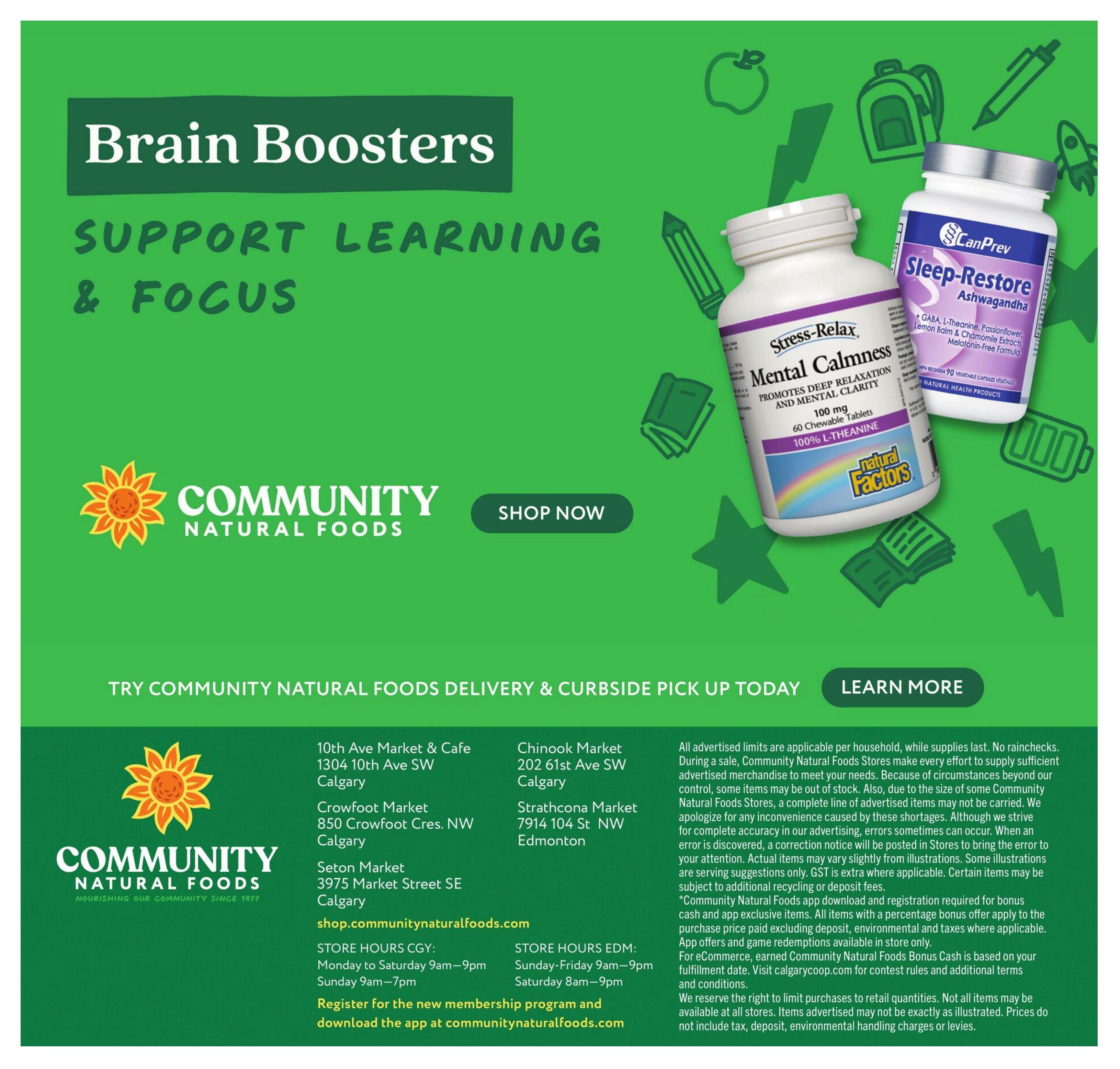 Community Natural Foods Flyer September 3 to 30