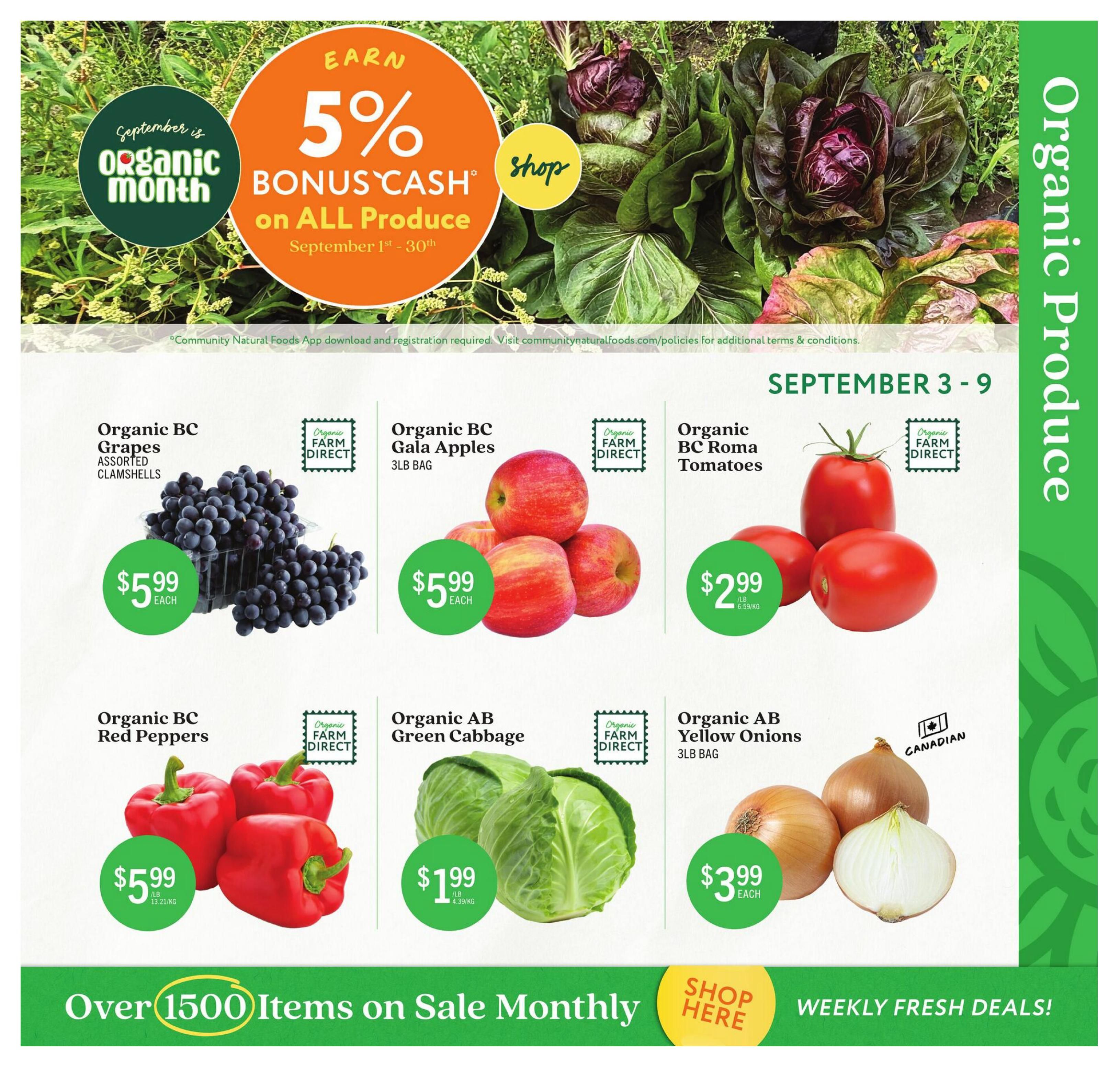 Community Natural Foods Flyer September 3 to 30
