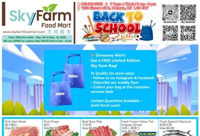 SkyFarm Food Mart Flyer September 4 to 10