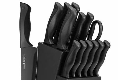 15-Piece NULAS Kitchen Knife Block Set with Built-in Sharpener — $39.99