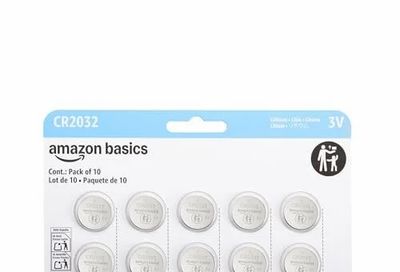 Amazon.ca: Amazon Basics CR2032 Lithium Batteries, 10-Pack, Child-Proof Package, Non-Coated - AirTag Compatible - $7.46
