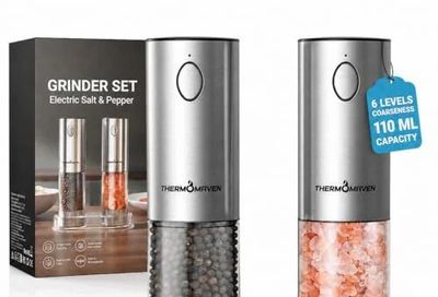 Amazon.ca: ThermoMaven Electric Salt and Pepper Grinder Set - $44.99