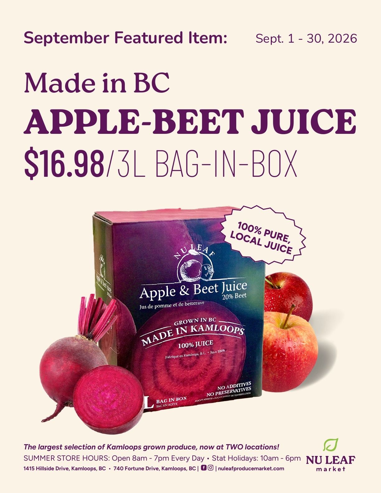 Nu Leaf Produce Market Monthly Features Flyer September 1 - 30, 2026