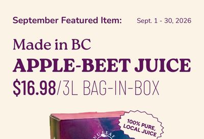 Nu Leaf Produce Market Monthly Features Flyer September 1 - 30, 2026