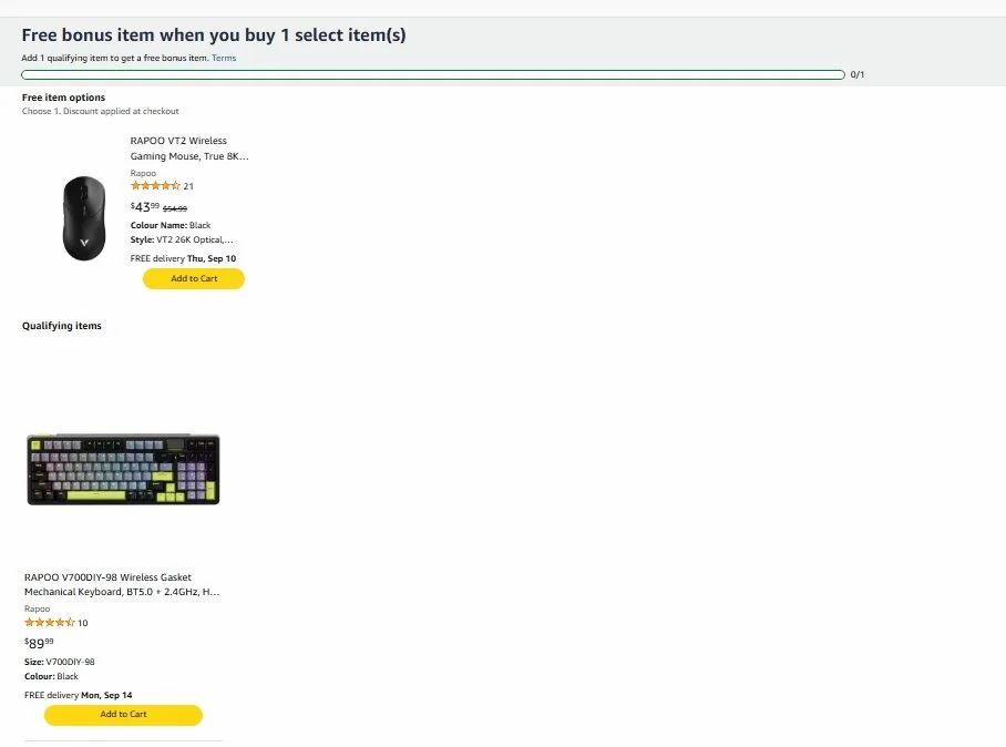Amazon.ca: RAPOO V700DIY-98 Keyboard + VT2 Gaming Mouse for $89.99 Amazon.ca: RAPOO V700DIY-98 Keyboard + VT2 Gaming Mouse for $89.99