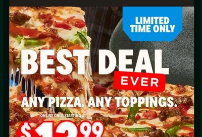 Domino's Pizza: $13.99 Dominos Any Pizza Any Toppings Deal