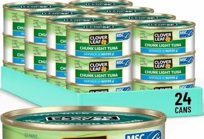 Amazon.ca: Clover Leaf Chunk Light Skipjack Canned Tuna in Water X24 **$25.83** with S & S