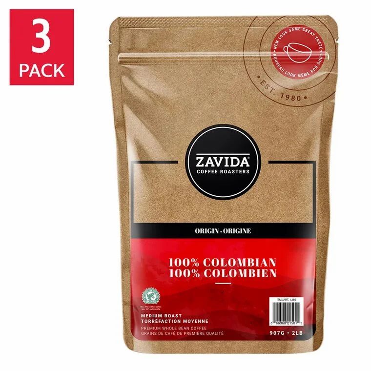 Costco: Zavida 100% Colombian Whole Bean Coffee - 3 x 907g - $54.99 Costco: Zavida 100% Colombian Whole Bean Coffee - 3 x 907g - $54.99