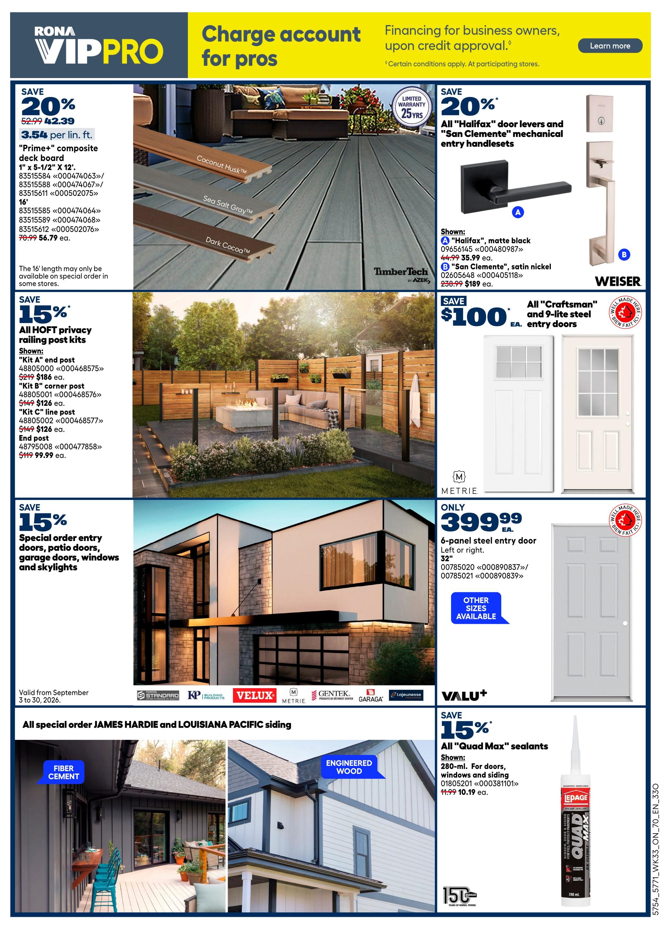 Rona & Rona+ (ON) Flyer September 10 to 16