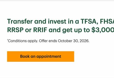 TD Bank: Transfer TFSA/RRSP $10-150K and get up to $3000 (2%)