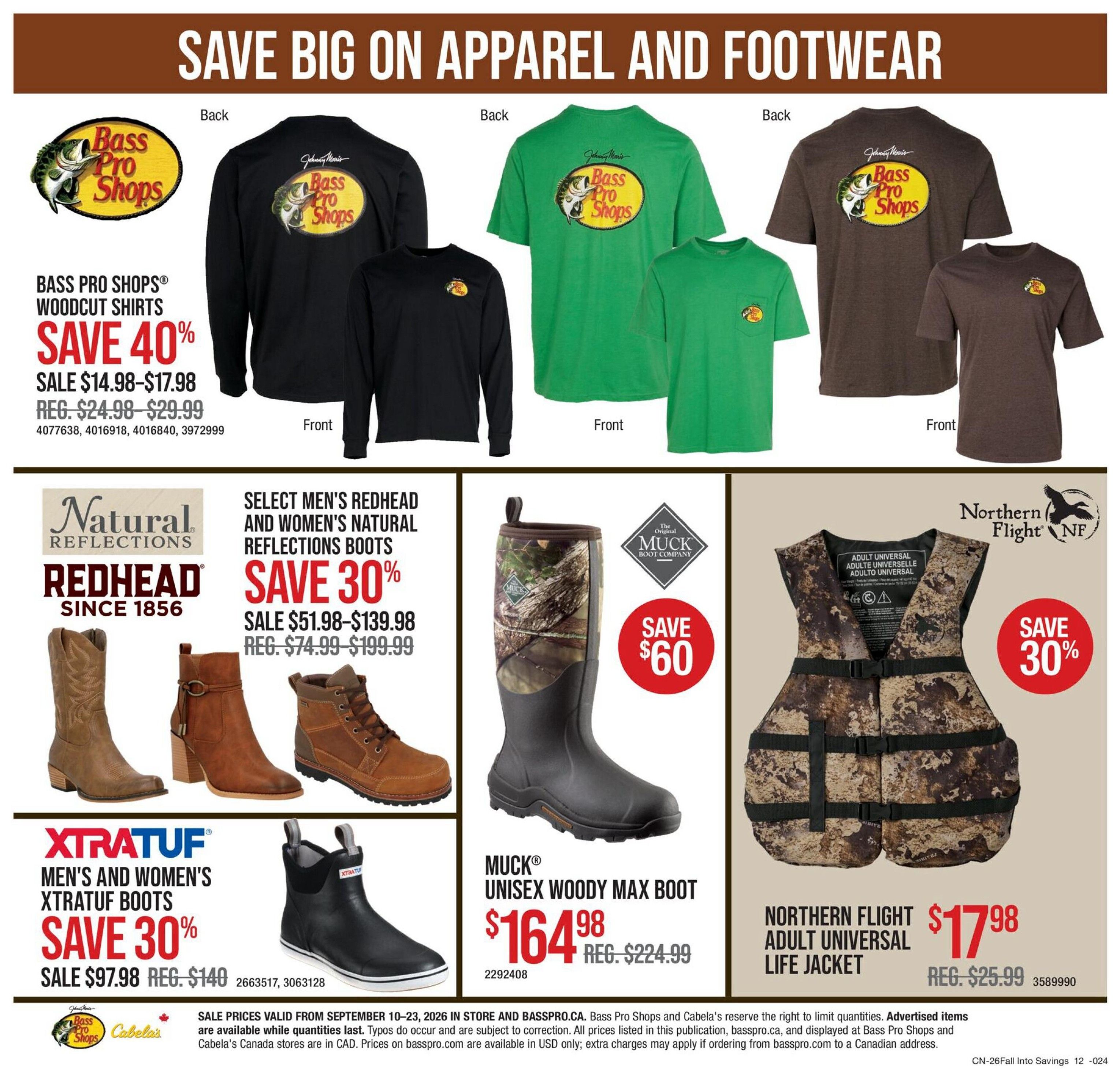 Bass Pro Shops Flyer September 10 to 23