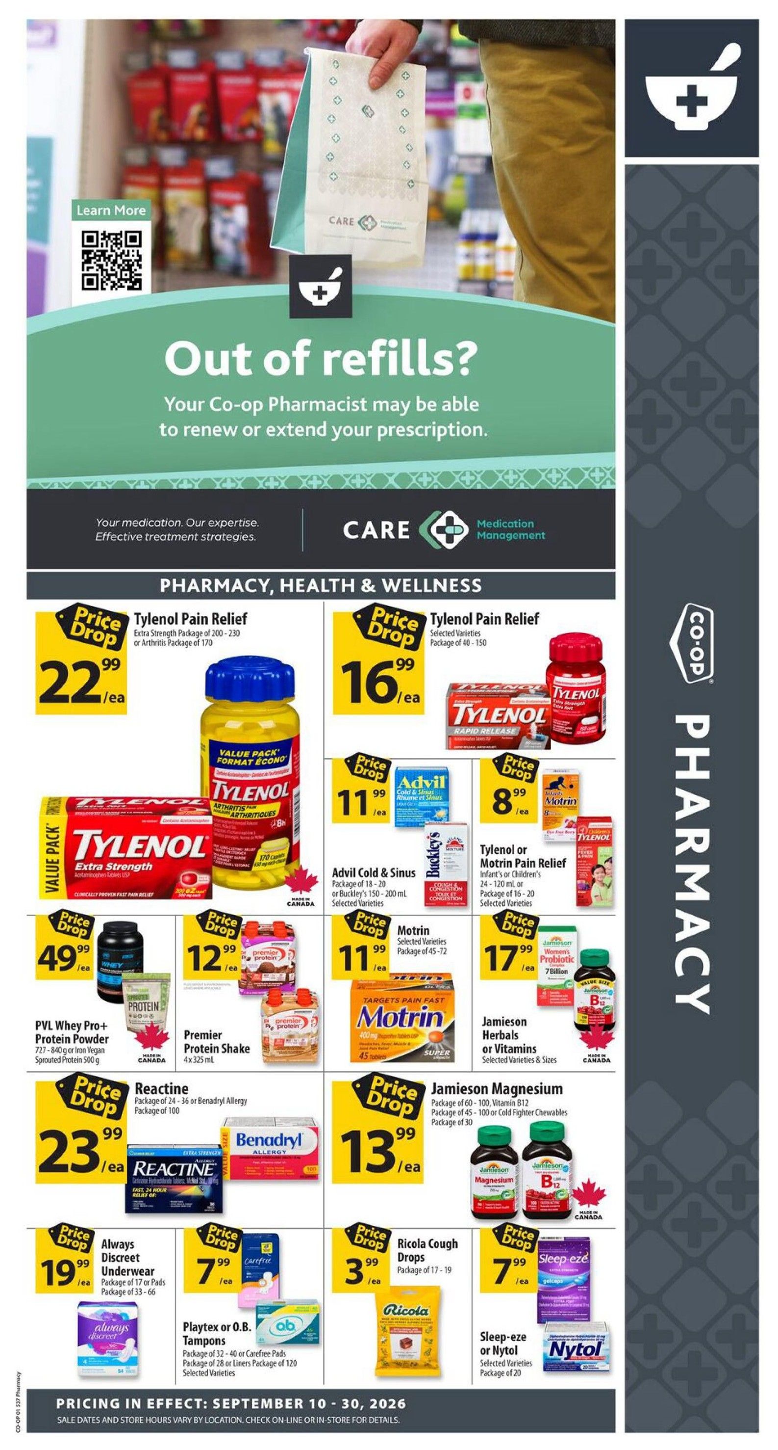 Co-op (West) Pharmacy Flyer September 10 to 30