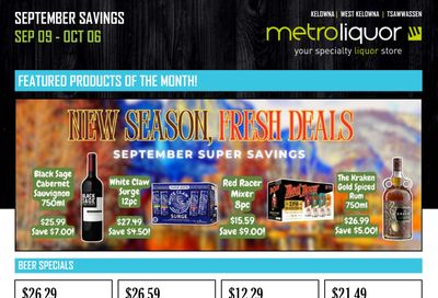 Metro Liquor Flyer September 9 - October 6, 2026
