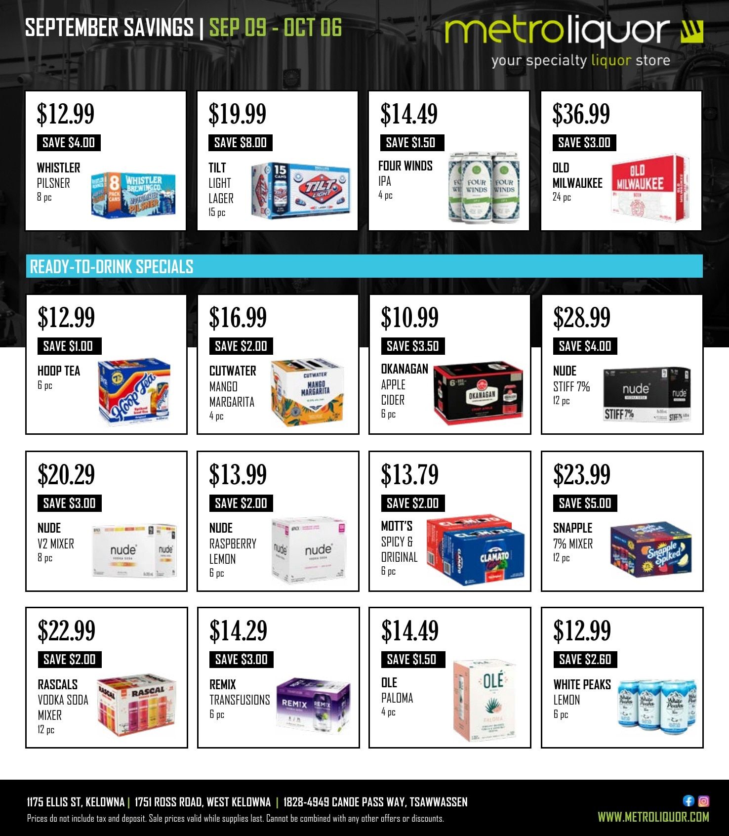 Metro Liquor Flyer September 9 - October 6, 2026